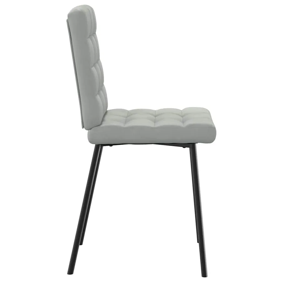 Chaises à manger lot de 4 Gris clair Velours - 5