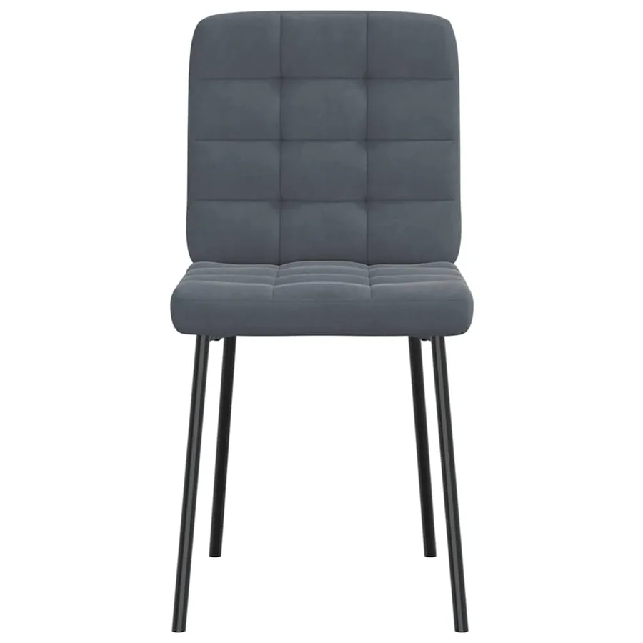 Chaises à manger lot de 6 gris foncé velours - 3