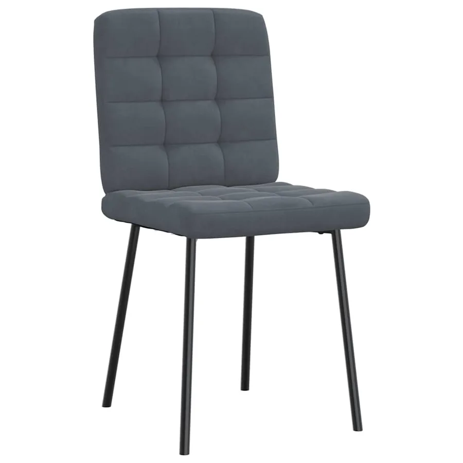 Chaises à manger lot de 6 gris foncé velours - 4