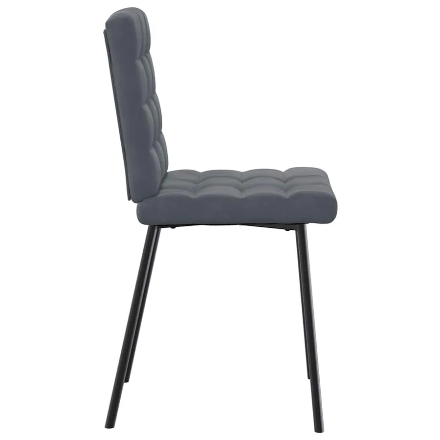 Chaises à manger lot de 6 gris foncé velours - 5