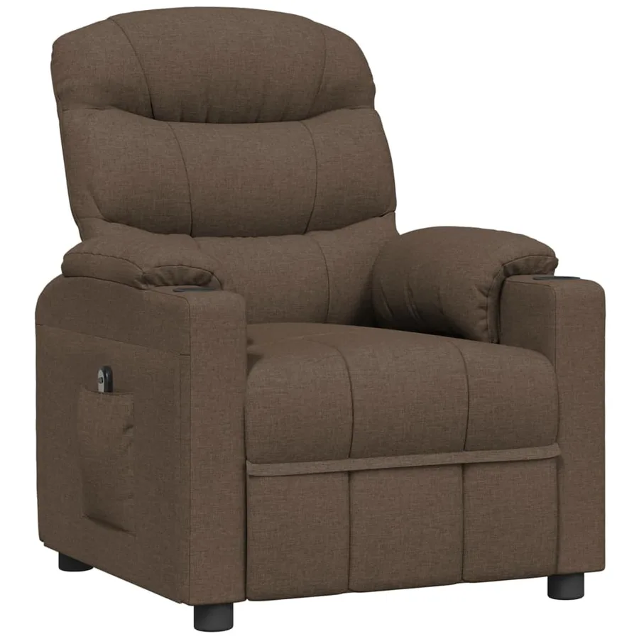 Fauteuil inclinable électrique Marron Tissu - 3