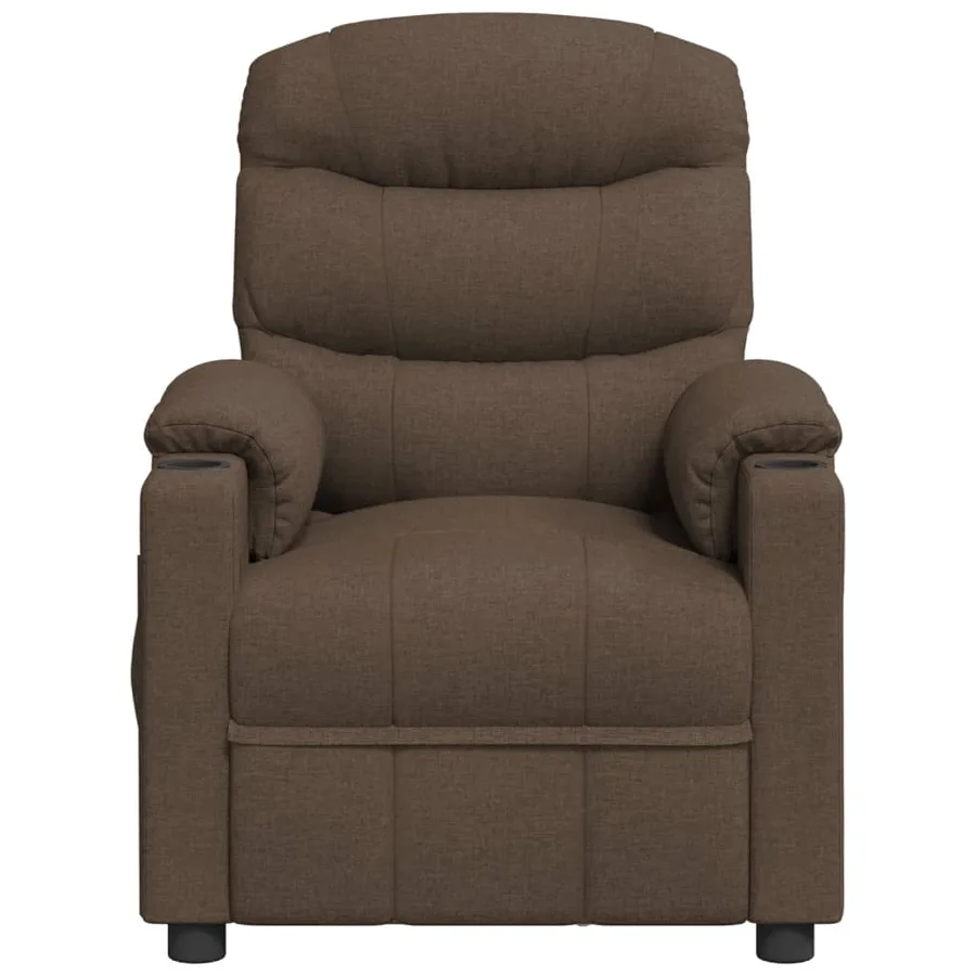 Fauteuil inclinable électrique Marron Tissu - 4