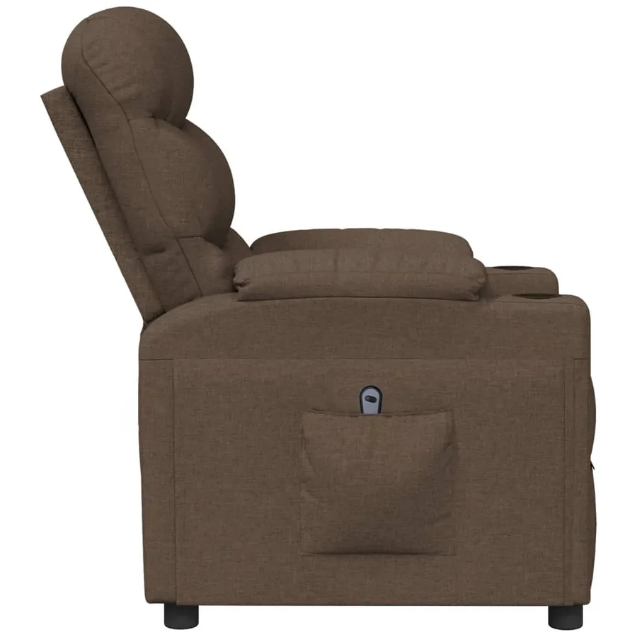 Fauteuil inclinable électrique Marron Tissu - 5