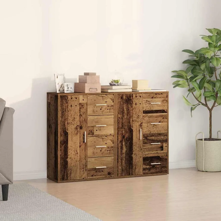 Buffet 2 pcs Bois ancien 60 x 31 x 84 cm Bois d'ingénierie