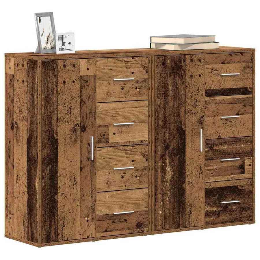 Buffet 2 pcs Bois ancien 60 x 31 x 84 cm Bois d'ingénierie - 3