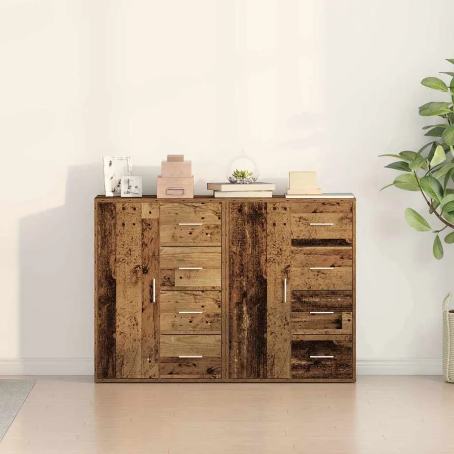 Buffet 2 pcs Bois ancien 60 x 31 x 84 cm Bois d'ingénierie - 4