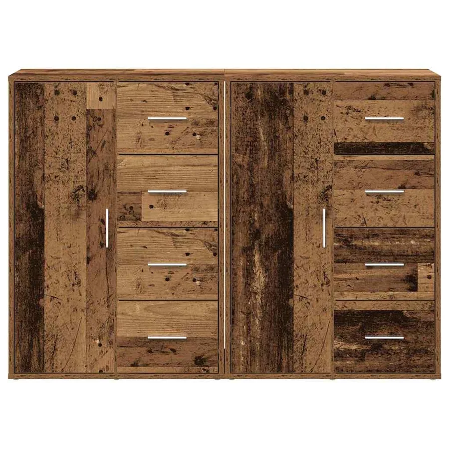 Buffet 2 pcs Bois ancien 60 x 31 x 84 cm Bois d'ingénierie - 6