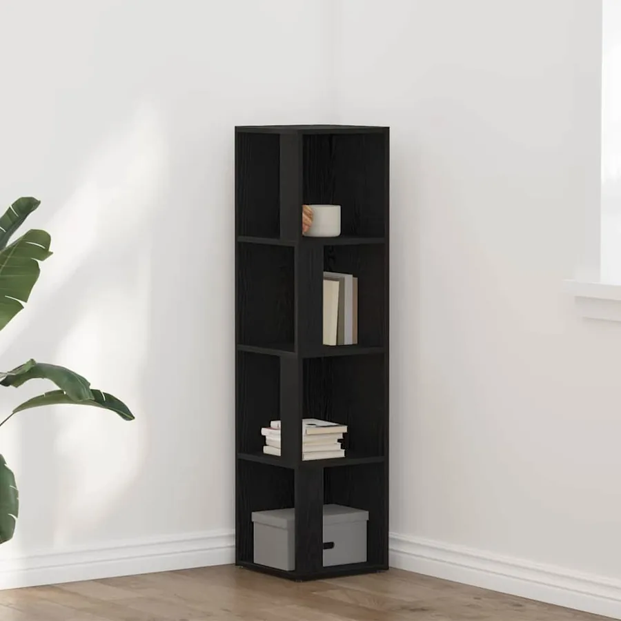 Étagères d'angle Chêne noir 33 x 33 x 132 cm Bois d'ingénierie