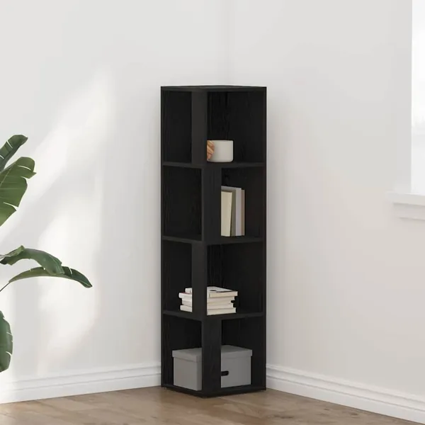 Étagères d'angle Chêne noir 33 x 33 x 132 cm Bois d'ingénierie