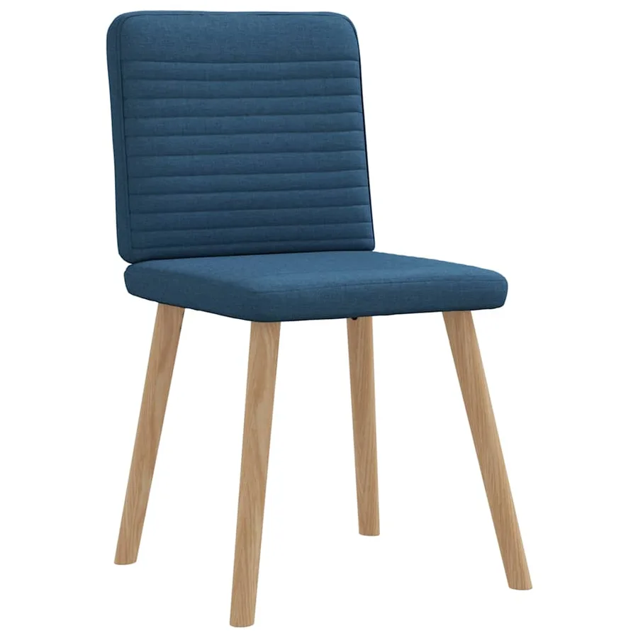 Chaises à manger lot de 4 bleu tissu - 3