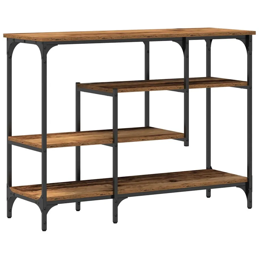 Table Console avec étagère Bois ancien 100 x 35 x 75 cm - 2