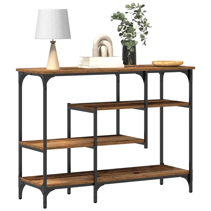 Table Console avec étagère Bois ancien 100 x 35 x 75 cm - 3