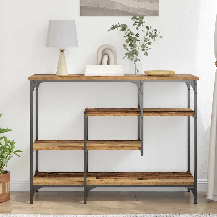 Table Console avec étagère Bois ancien 100 x 35 x 75 cm - 4