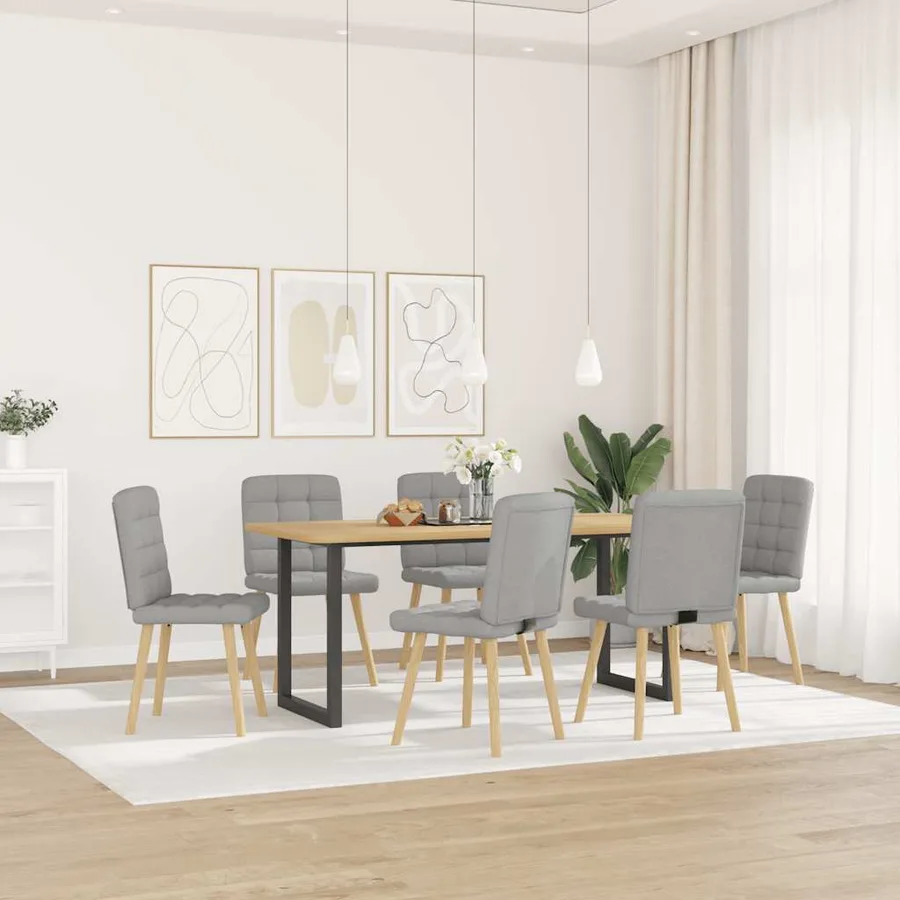 Chaises à manger lot de 6 gris nuage tissu - 2