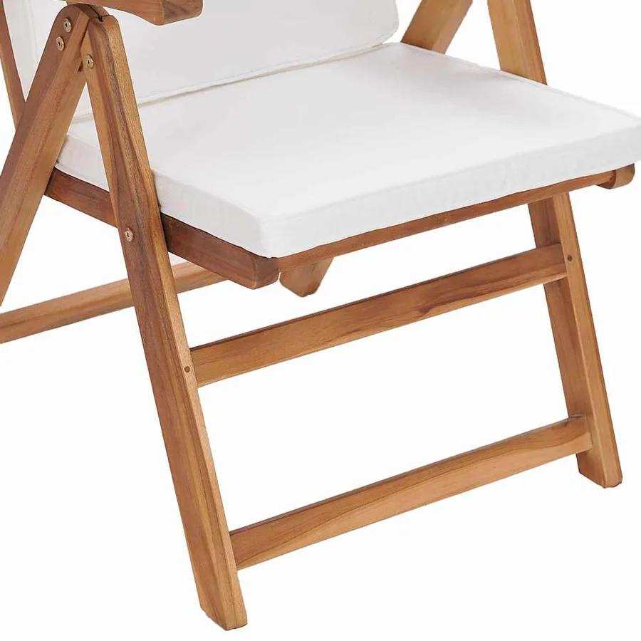 Chaise de jardin 4 pcs Marron et blanc 57 x 71,5 x 104 cm - 8