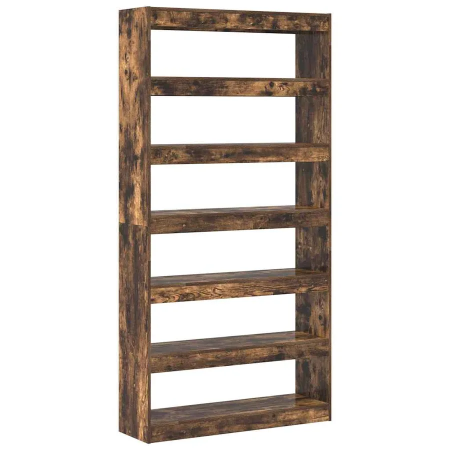 Bibliothèque Chêne fumé 100 x 30 x 198 cm Bois d'ingénierie - 2