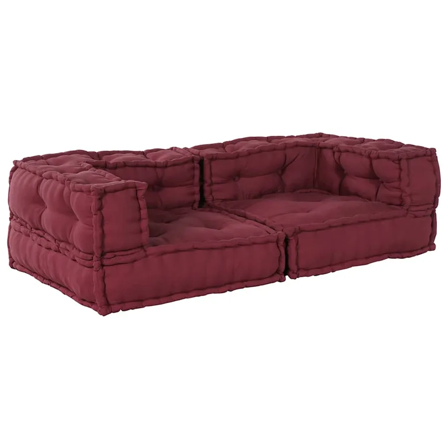 Canapé modulaire 2 places marron 140x70x36 tissu - 2