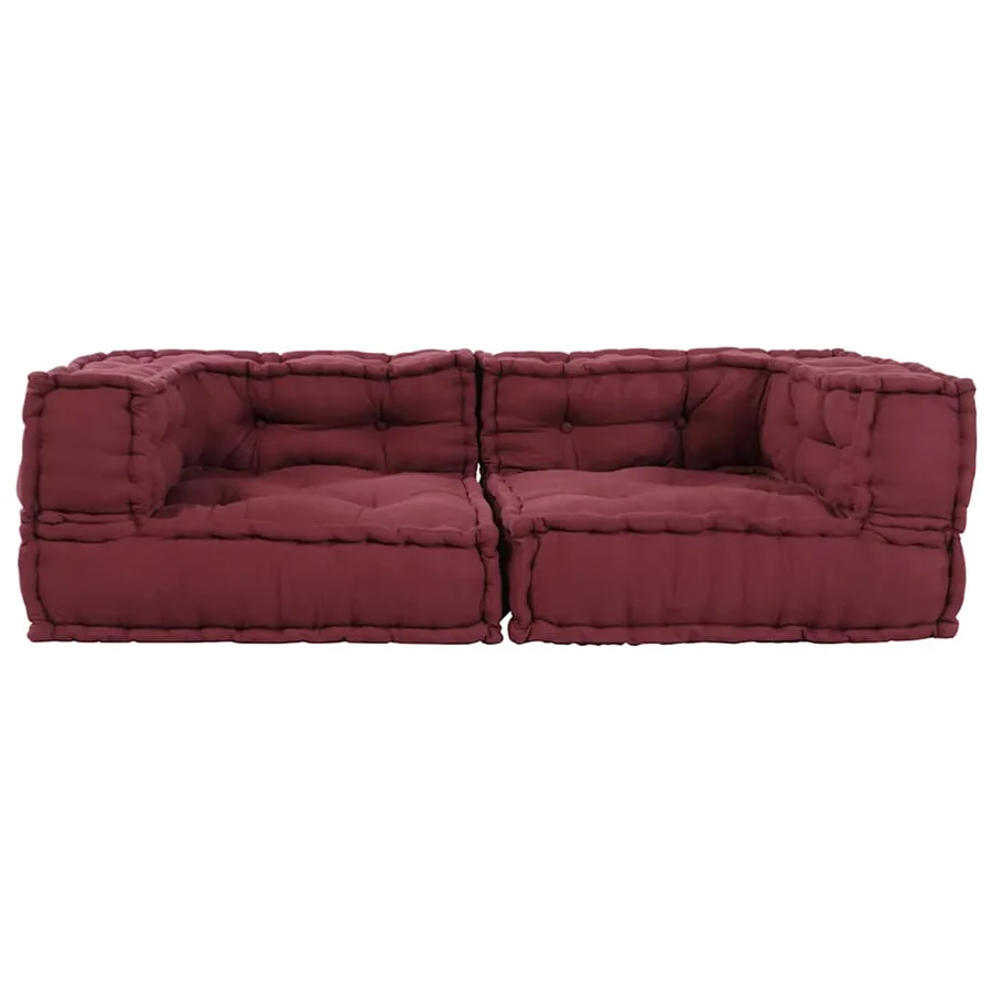 Canapé modulaire 2 places marron 140x70x36 tissu - 4