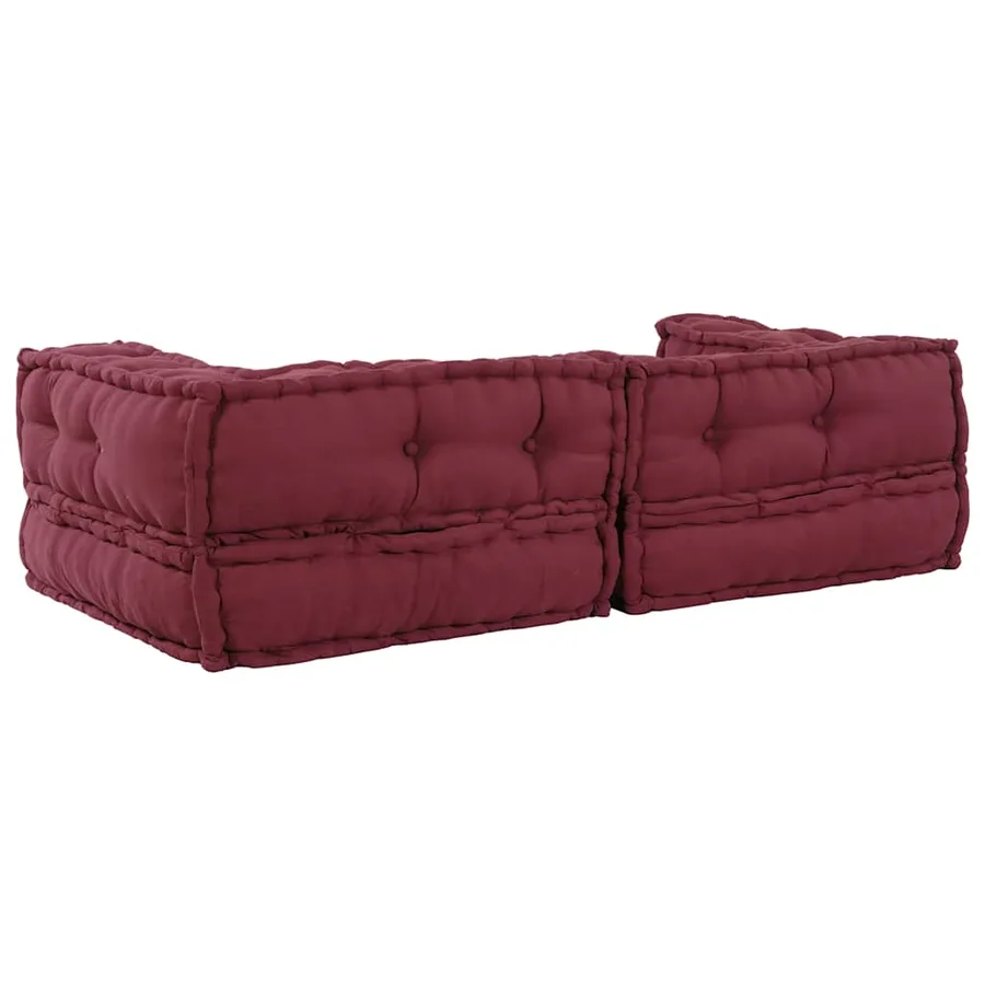 Canapé modulaire 2 places marron 140x70x36 tissu - 6