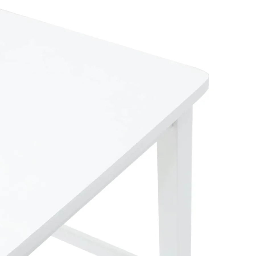 Tabourets de bar 2 pcs blanc bois massif d'hévéa - 8