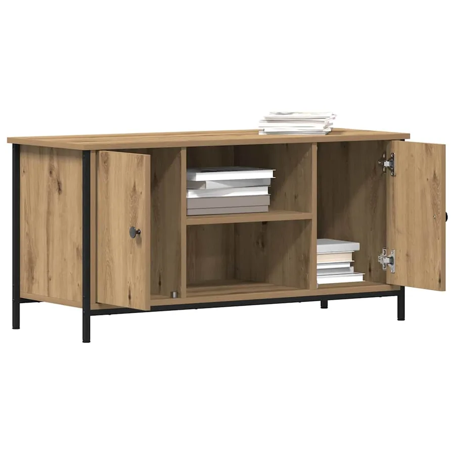 Meuble TV 100 x 40 x 50 cm chêne artisanal Bois d'ingénierie - 3