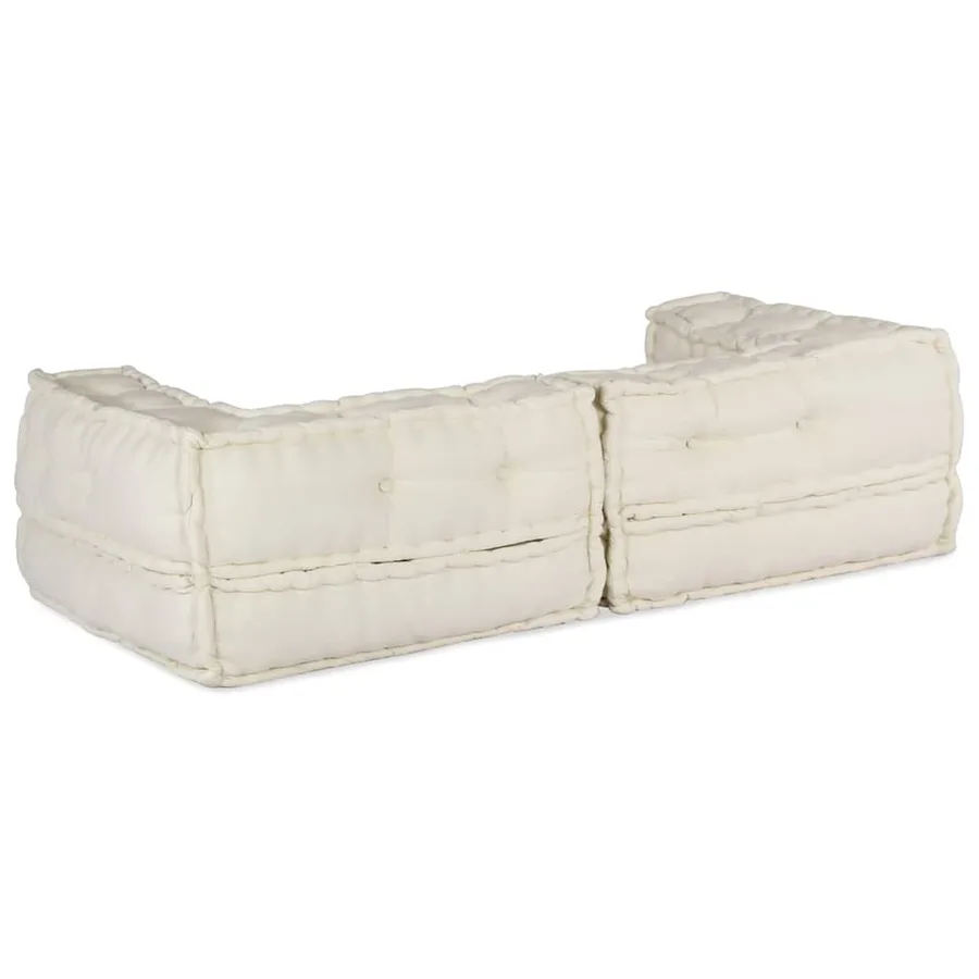 Canapé modulaire 2 places crème 140x70x36 tissu - 6