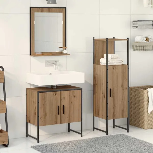 Ensemble de mobilier de salle de bain 3 pc Marron
