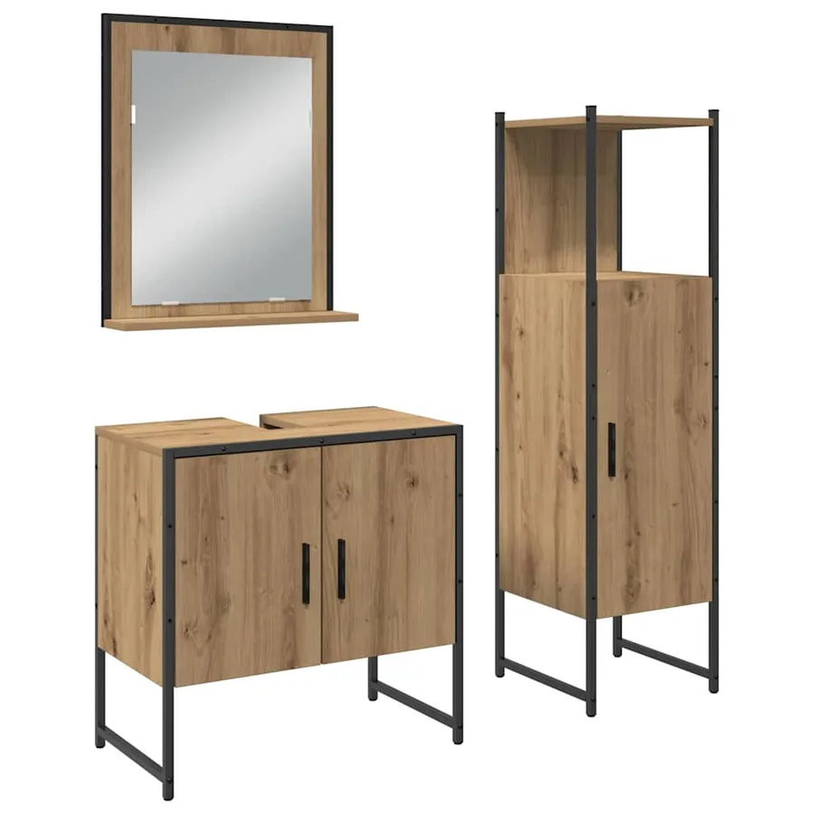 Ensemble de mobilier de salle de bain 3 pc Marron - 2
