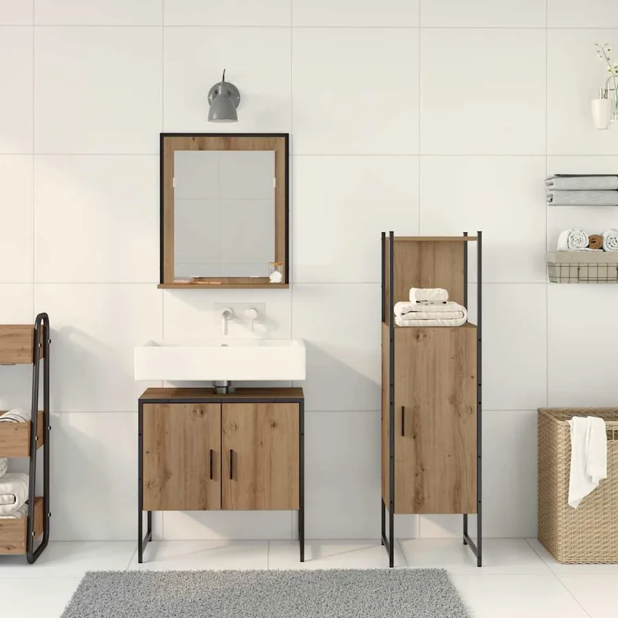Ensemble de mobilier de salle de bain 3 pc Marron - 4