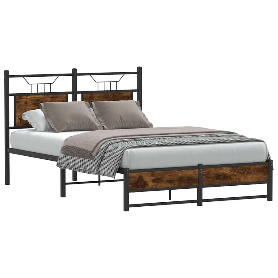 Cadre de lit sans matelas chêne fumé 120x190 cm bois ingénierie - 3