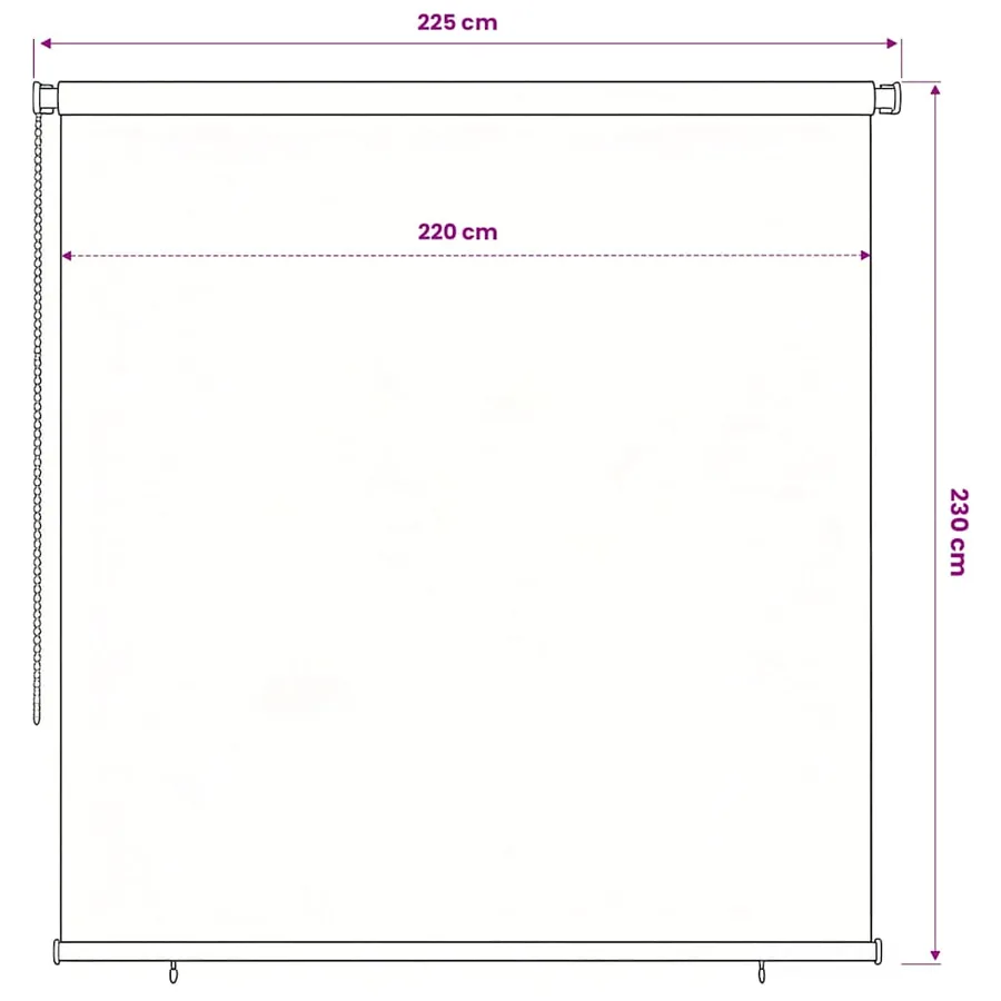 Store roulant d'extérieur 225 (l) x 230 (H) cm marron HDPE - 6