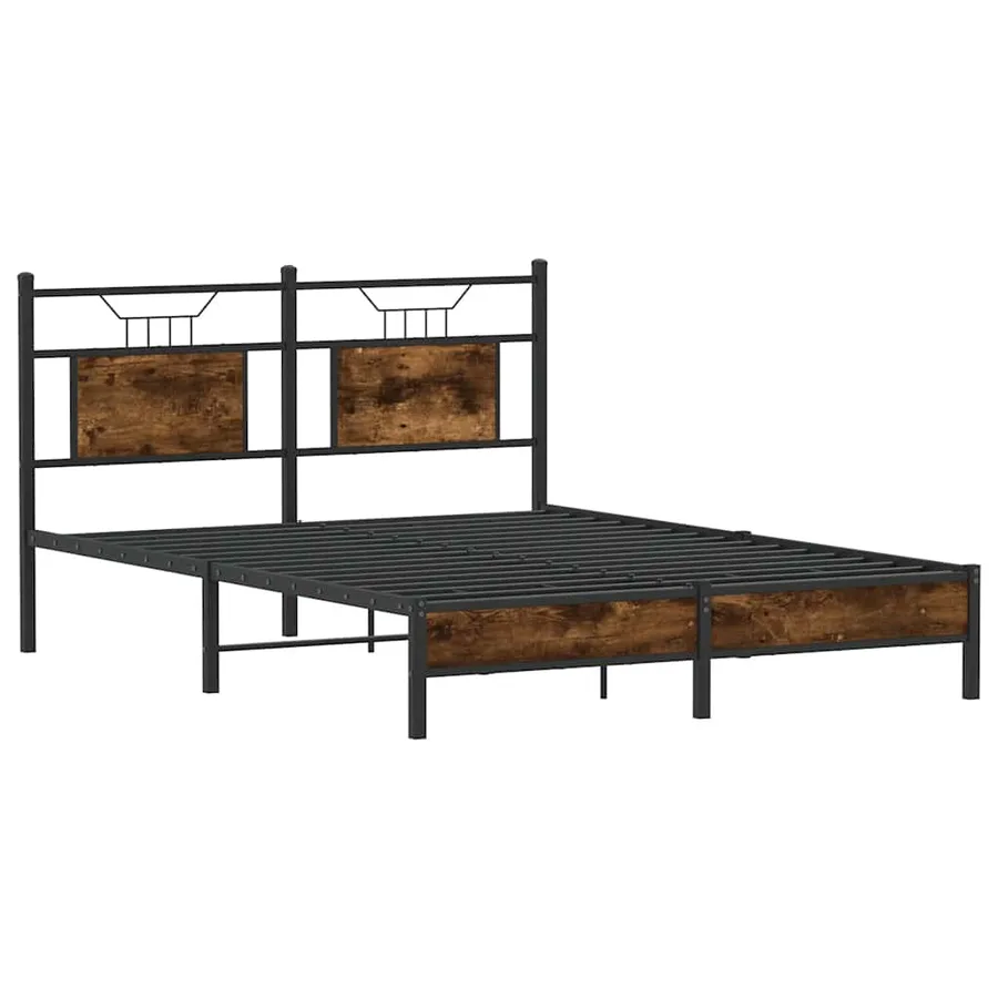 Cadre de lit sans matelas chêne fumé 137x190 cm bois ingénierie - 5