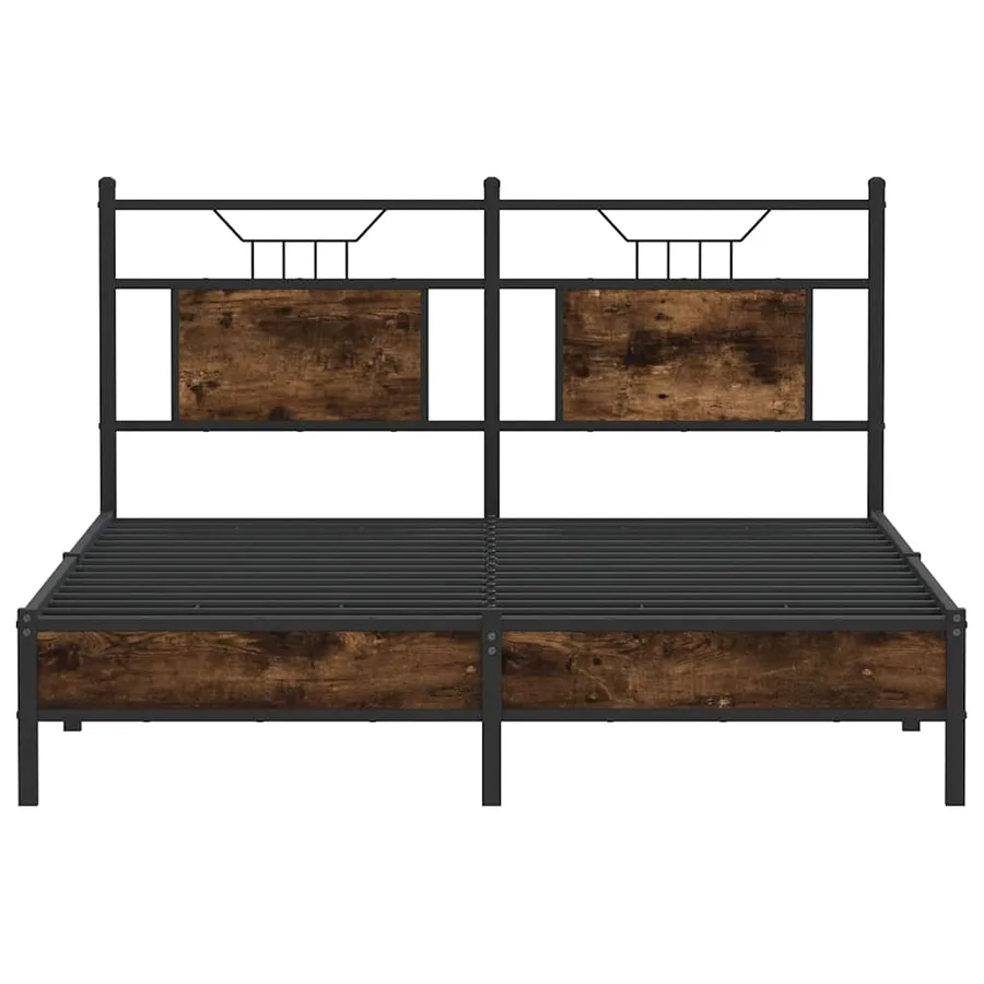 Cadre de lit sans matelas chêne fumé 137x190 cm bois ingénierie - 6