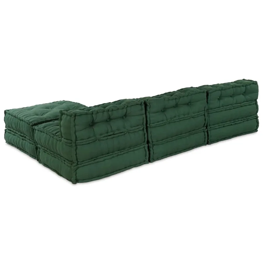 Unité de canapé modulaire 4 pcs Vert Tissu - 7