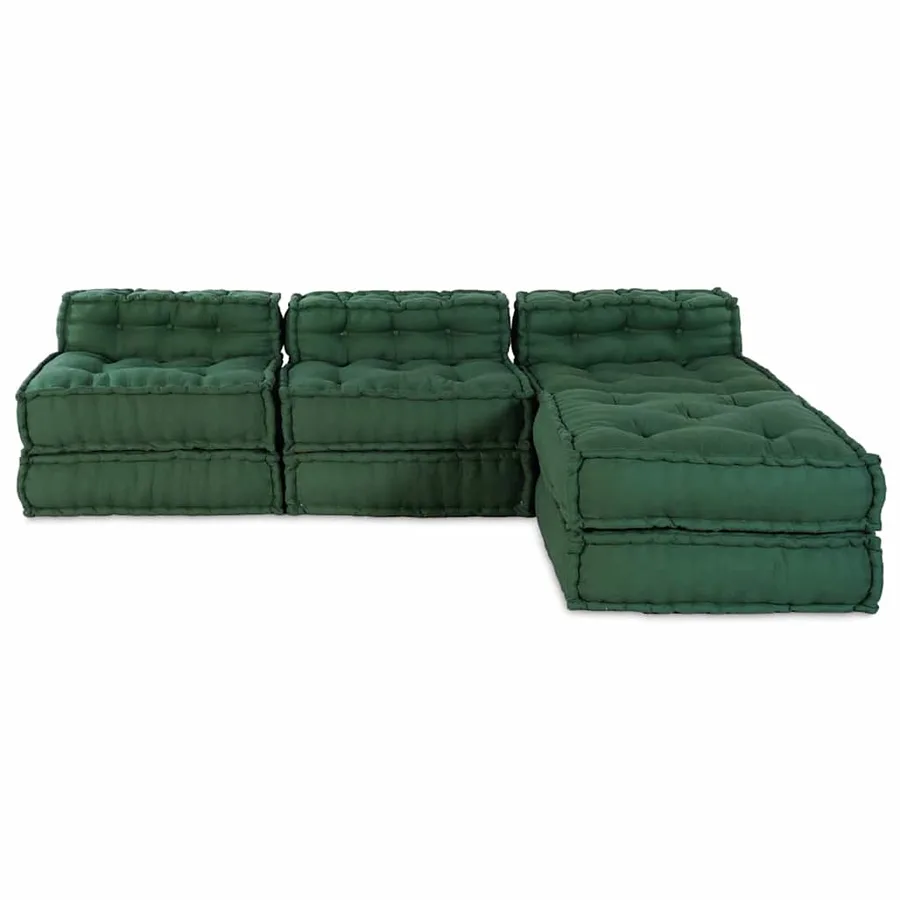 Unité de canapé modulaire 4 pcs Vert Tissu - 8