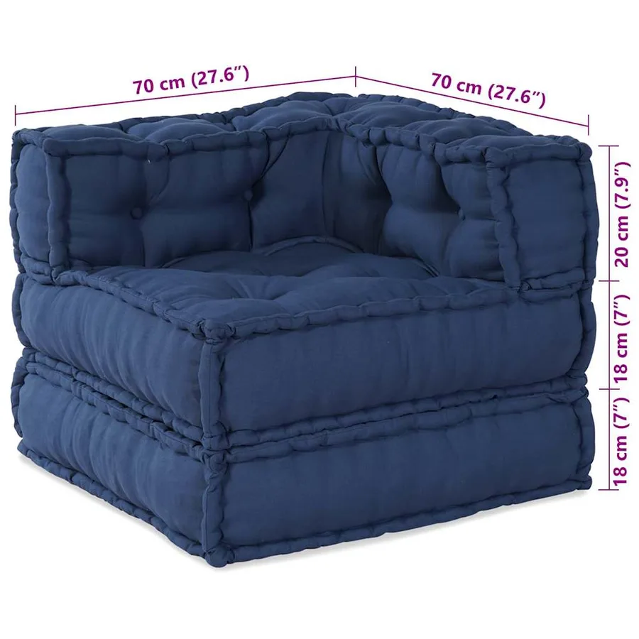 Unité de canapé modulaire 3 pcs Indigo Tissu - 14