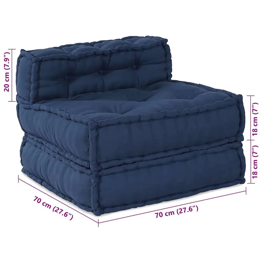 Unité de canapé modulaire 3 pcs Indigo Tissu - 15