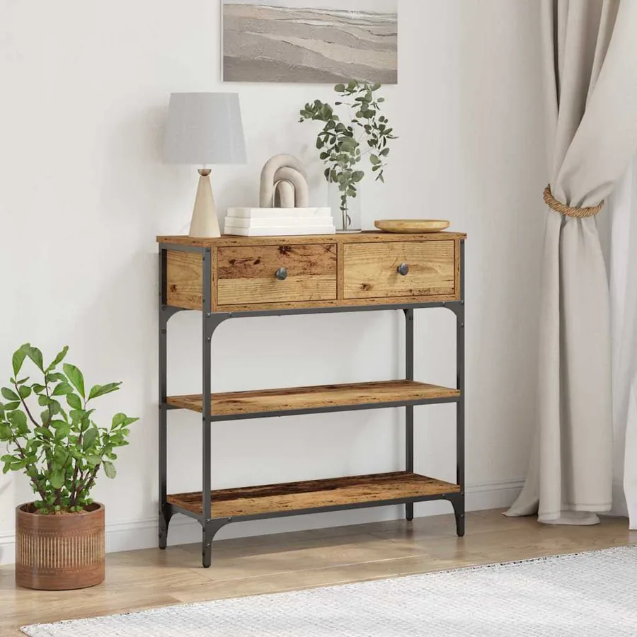 Table console Bois ancien 72,5 x 25 x 75 cm Bois d'ingénierie