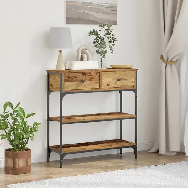 Table console Bois ancien 72,5 x 25 x 75 cm Bois d'ingénierie