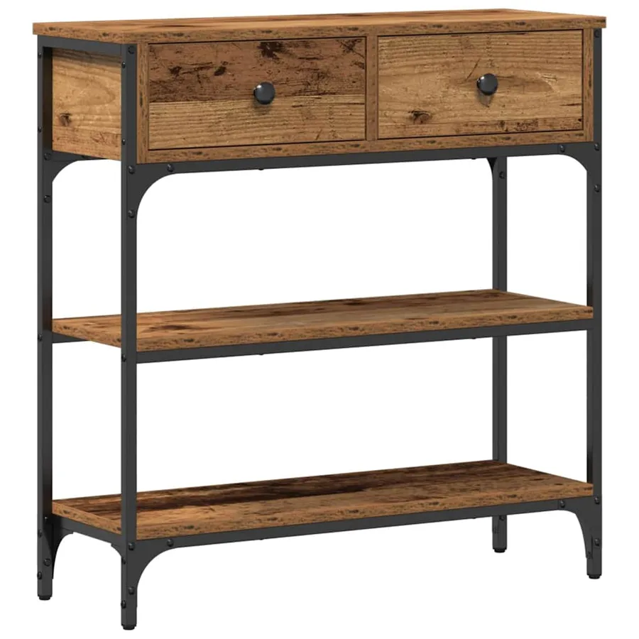 Table console Bois ancien 72,5 x 25 x 75 cm Bois d'ingénierie - 2