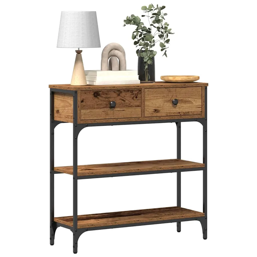 Table console Bois ancien 72,5 x 25 x 75 cm Bois d'ingénierie - 3