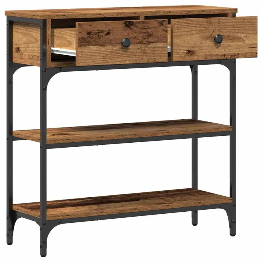 Table console Bois ancien 72,5 x 25 x 75 cm Bois d'ingénierie - 5