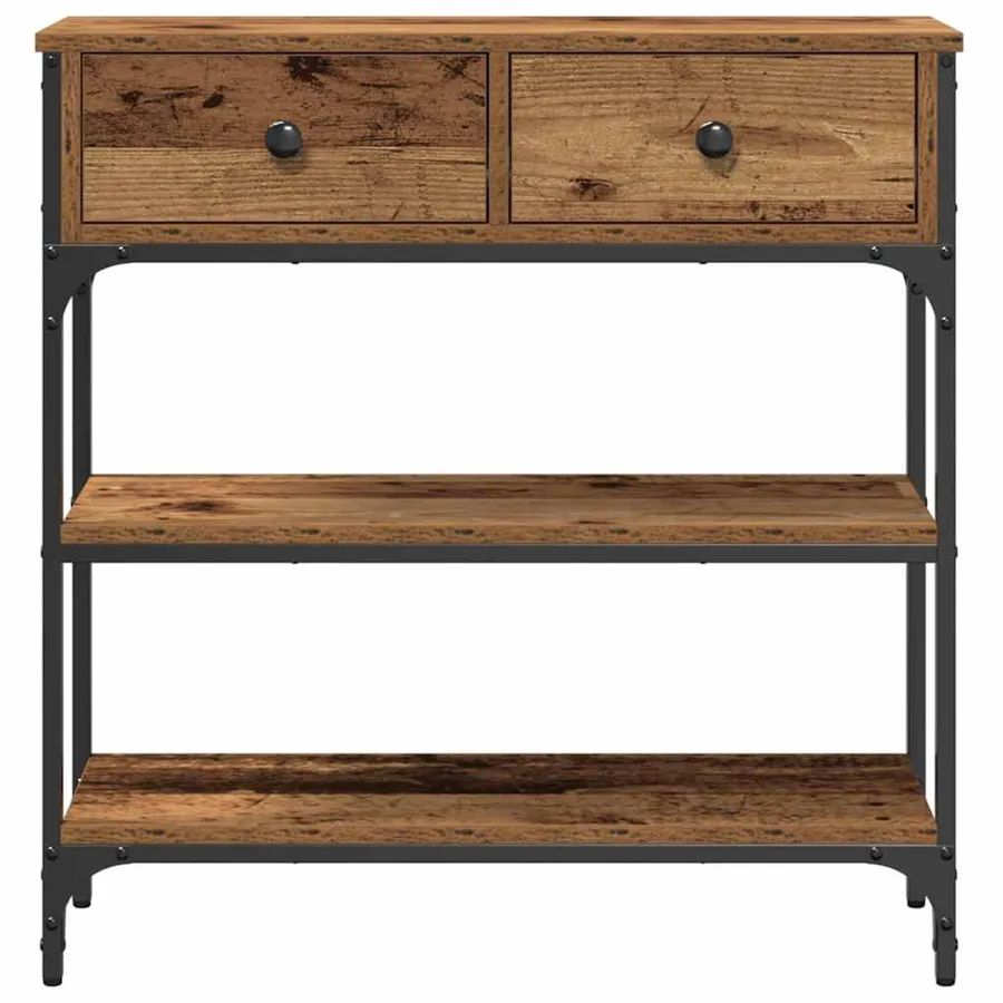 Table console Bois ancien 72,5 x 25 x 75 cm Bois d'ingénierie - 6