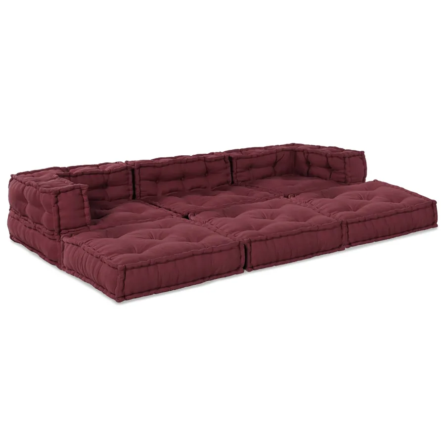 Unité de canapé modulaire 3 pcs Marron Tissu