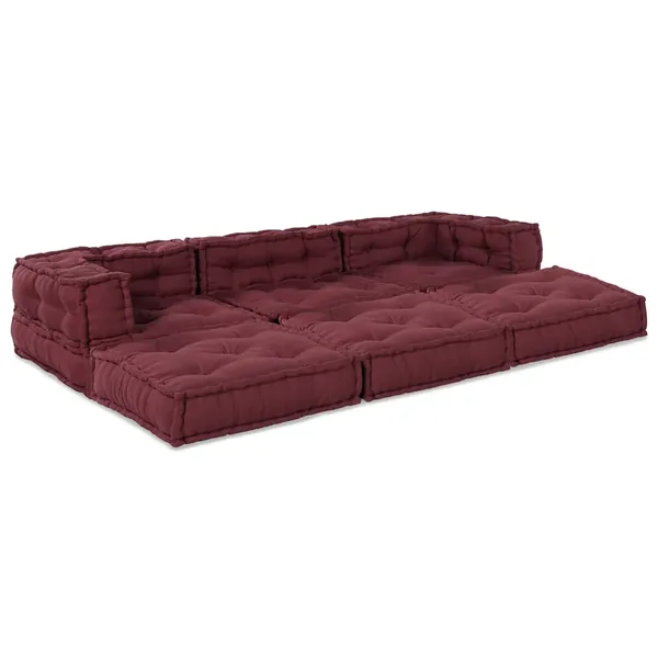 Unité de canapé modulaire 3 pcs Marron Tissu