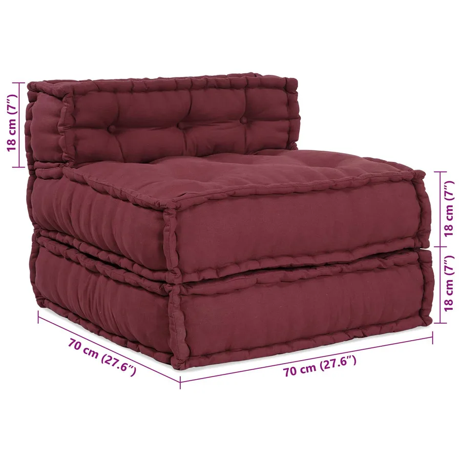 Unité de canapé modulaire 3 pcs Marron Tissu - 13