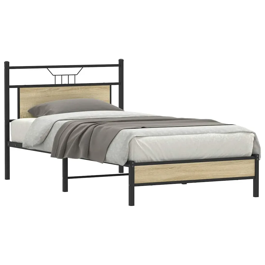 Cadre de lit sans matelas chêne sonoma 100x200 cm - 3