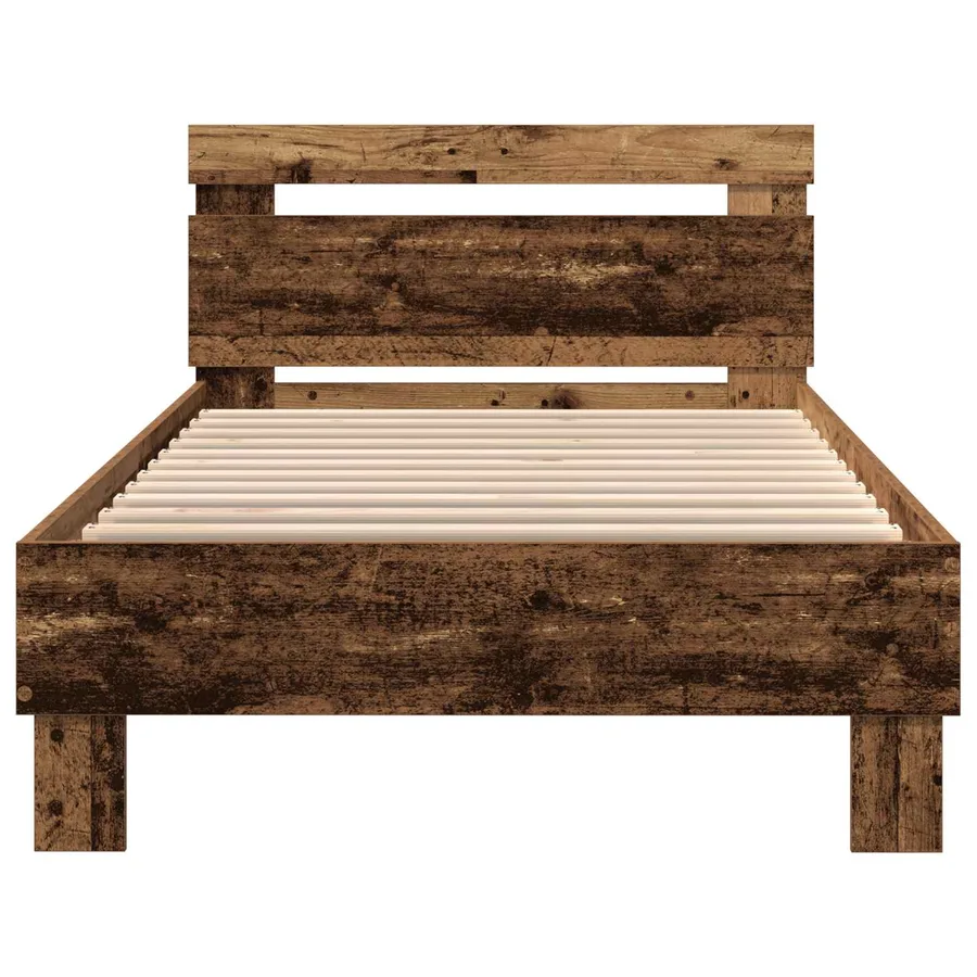 Cadre de lit avec LED Bois ancien 75 x 190 cm Bois d'ingénierie - 6