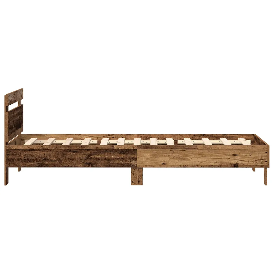 Cadre de lit avec LED Bois ancien 75 x 190 cm Bois d'ingénierie - 7