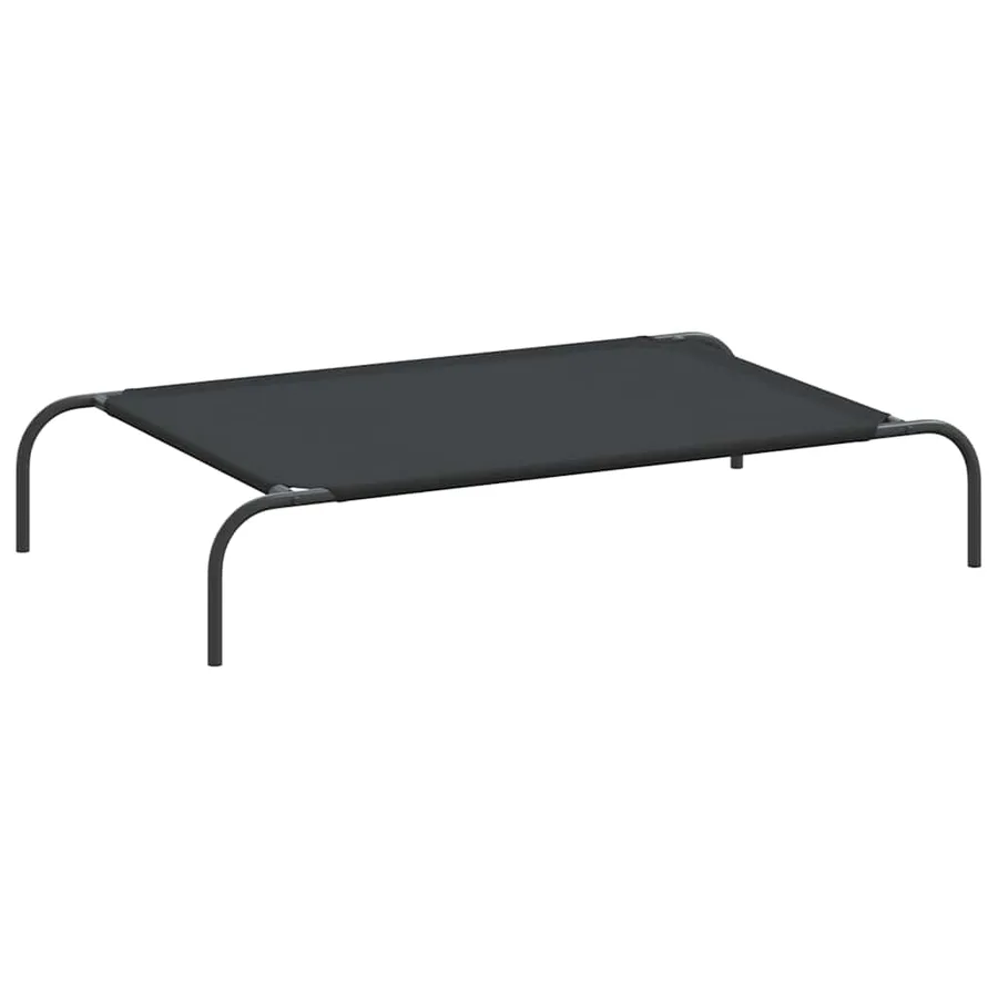 Lit surélevé pour chien noir 110x65x20 cm tissu oxford et acier - 2